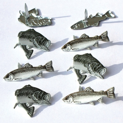 Eyelet Outlet Shape Brads 12/Pkg-Trout QBRD2-17A - 879693008828