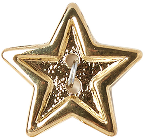6 Pack - Slimline Buttons Series Funtastics-Bright Gold Star 2-Hole 7/8" 3/Pkg - SLF1.50-265
