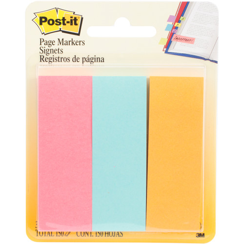 Post-It Page Markers .875"X2.875" 3/Pkg-Assorted -5222 - 051141409894