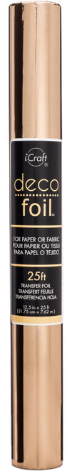 iCraft Deco Foil Transfer Sheet 12.5"X25' Roll-Rose Gold - DFROLL-51162 - 000943551164