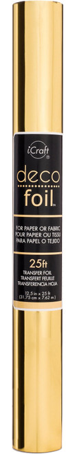 iCraft Deco Foil Transfer Sheet 12.5"X25' Roll-Gold - DFROLL-51022 - 000943551027