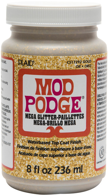 Plaid Mod Podge Mega Glitter Gold-8oz CS17292 - 028995172922