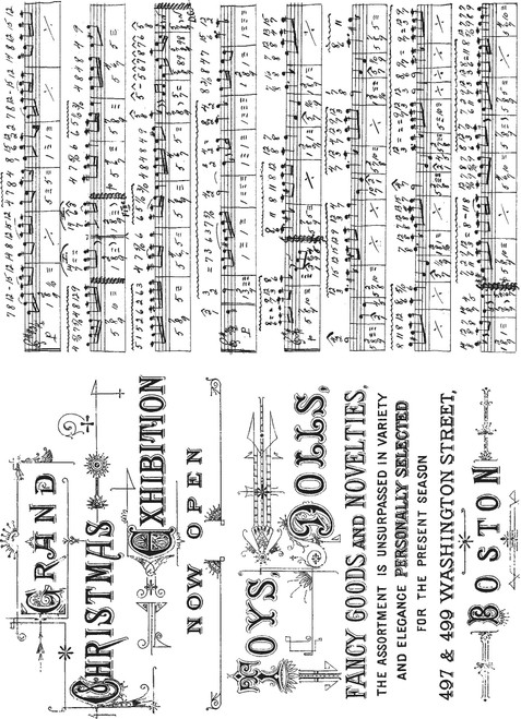 Tim Holtz Cling Stamps 7"X8.5"-Music & Advert - CMS-358 Tim Holtz Cling Stamps 7"X8.5"-Music & Advert - CMS-358