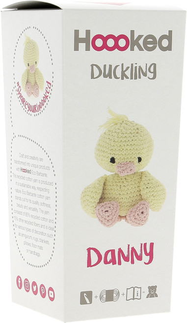 Hoooked Amigurumi DIY Kit W/Eco Barbante Yarn-Duckling Danny Yellow & Peach PAK131