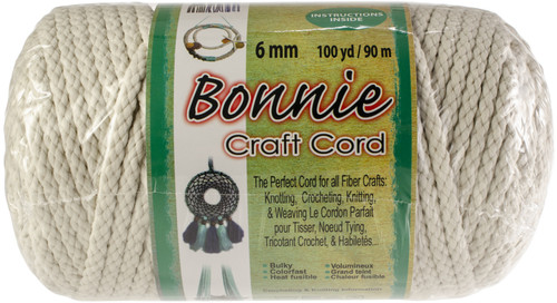 Pepperell Bonnie Macrame Craft Cord 6mmX100yd-Lamb's Wool BB6-100-130 - 725879671303