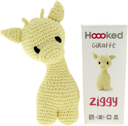 Hoooked Amigurumi DIY Kit W/Eco Barbante Yarn-Ziggy Giraffe Popcorn PAK061-400