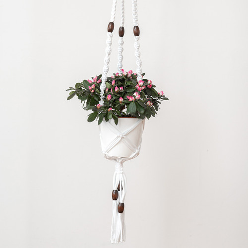 Hoooked Macrame Hanging Basket Kit W/Zpagetti Yarn-White - PAK162-2 Hoooked Macrame Hanging Basket Kit W/Zpagetti Yarn-White - PAK162-2