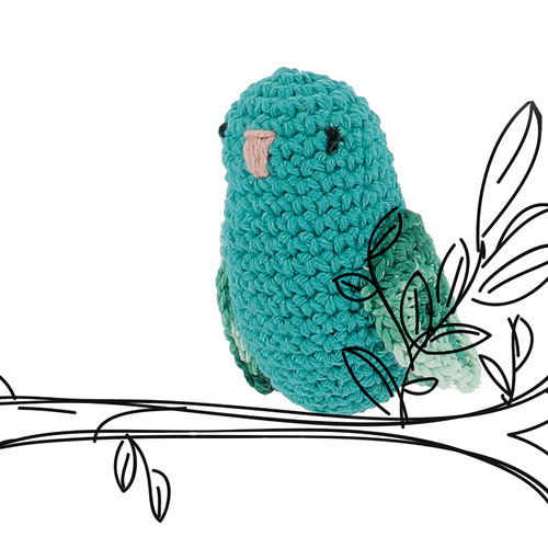 Hoooked Amigurumi DIY Kit W/Eco Barbante Yarn-Love Bird - Turquoise - PAK122 Hoooked Amigurumi DIY Kit W/Eco Barbante Yarn-Love Bird - Turquoise - PAK122