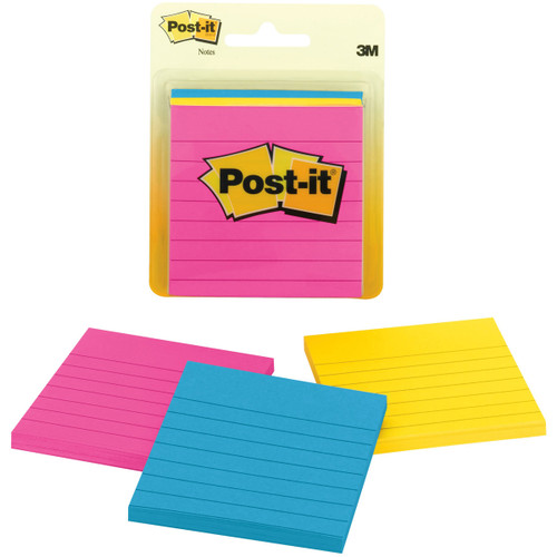 Post-It Sticky Notes 3"X3" 3/Pkg-Cape Town W/50 Sheets - 6301