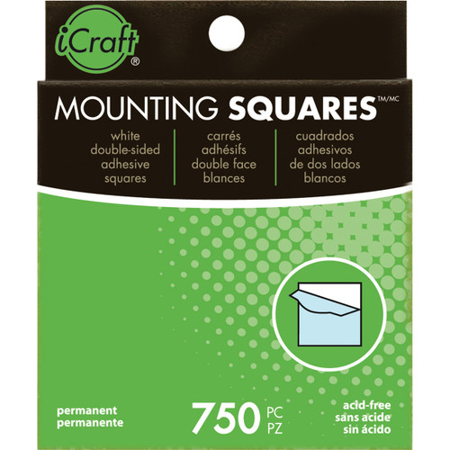 iCraft Mounting Squares 750/Pkg-White .5" 3872 - 000943038726