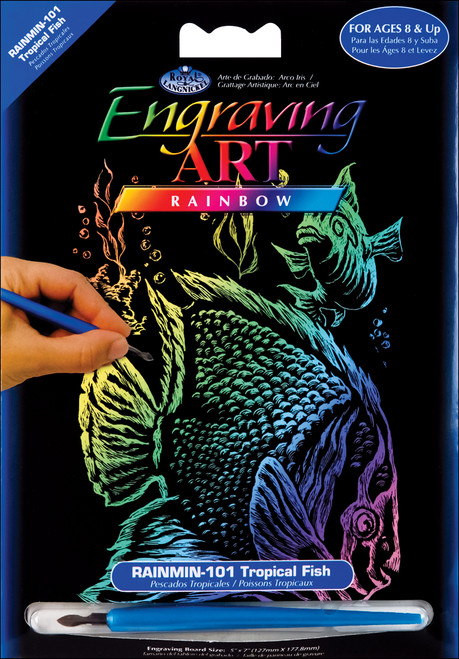 Royal & Langnickel(R) Rainbow Foil Engraving Art Kit 5"X7"-Tropical Fish RAIMIN-101 - 090672381170