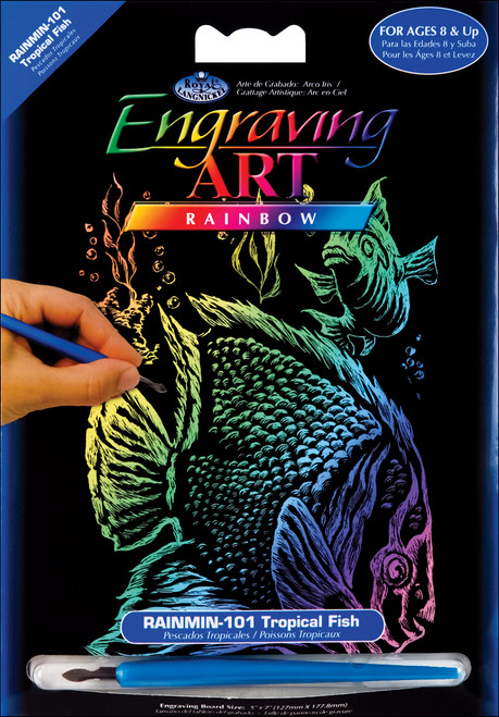 Royal & Langnickel(R) Rainbow Foil Engraving Art Kit 5"X7"-Tropical Fish - RAIMIN-101 - 090672381170