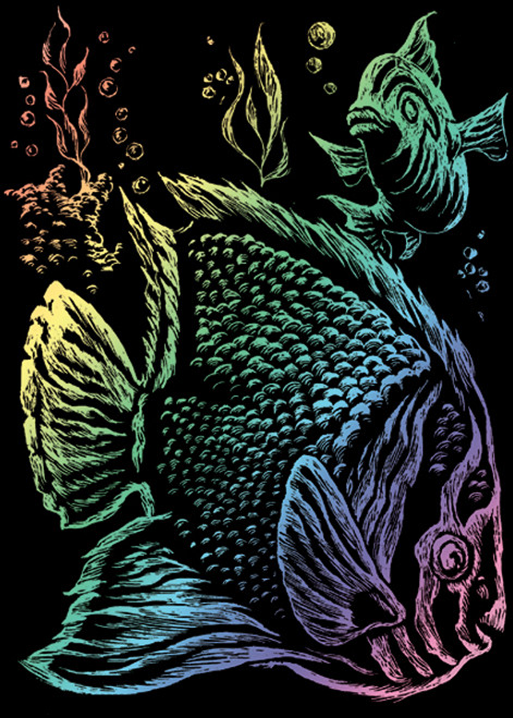 Royal & Langnickel(R) Rainbow Foil Engraving Art Kit 5"X7"-Tropical Fish - RAIMIN-101