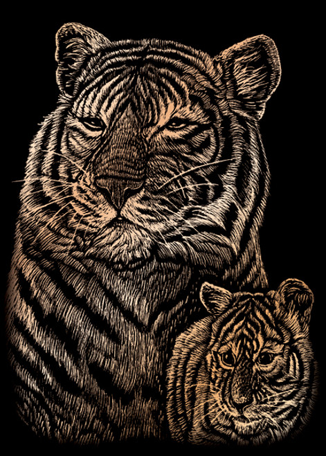Royal & Langnickel(R) Copper Foil Engraving Art Kit 5"X7"-Tiger & Cub - COPMIN-102