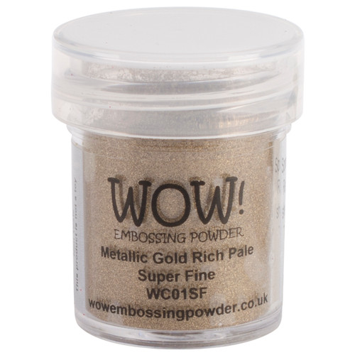 WOW! Embossing Powder Super Fine 15ml-Gold Rich Pale - WOW-SF-WC01 - 50602105200765060210520076 WOW! Embossing Powder Super Fine 15ml-Gold Rich Pale - WOW-SF-WC01 - 50602105200765060210520076