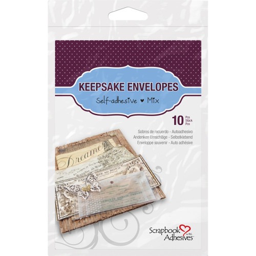Scrapbook Adhesives Keepsake Envelopes 10/Pkg-Assorted Sizes - 1662-6 - 093616016626