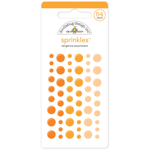 Doodlebug Sprinkles Adhesive Glossy Enamel Dots-Tangerine, 54/Pkg - MONOS-4007 - 842715040076