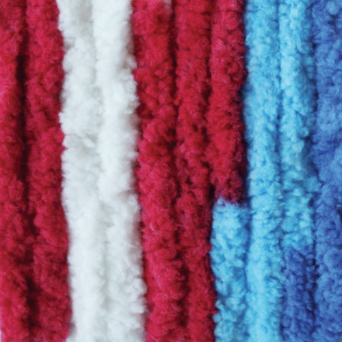 Bernat Blanket Brights Big Ball Yarn-Red, White & Boom Variegated - 161212-12011
