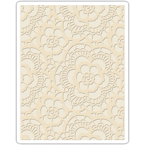 Sizzix Texture Fades Embossing Folder-Lace By Tim Holtz 661824