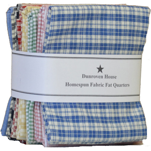 Dunroven Homespun 18"X21" Fat Quarters 12pcs-White & Cream - H100-700 - 875025002915