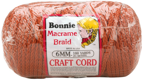 Pepperell Bonnie Macrame Craft Cord 6mmX100yd-Rust - BB6-100-022 - 725879670221
