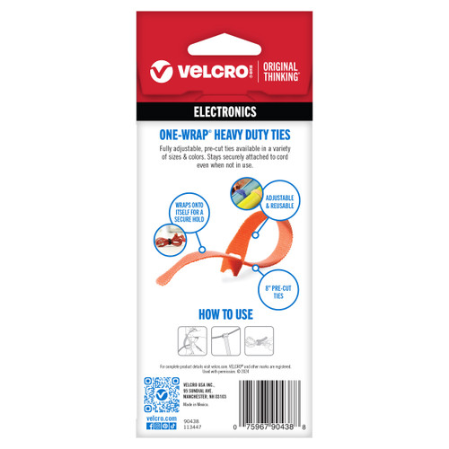 VELCRO(R) Brand ONE-WRAP(R) Ties 8"X.5" 5/Pkg-Multicolor - 90438