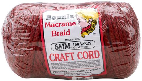 Pepperell Bonnie Macrame Craft Cord 6mmX100yd-Wine - BB6-100-018 - 725879670184