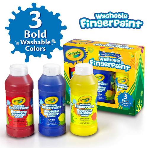 Crayola Washable Finger Paint 8oz 3/Pkg-Primary - 55-1310 Crayola Washable Finger Paint 8oz 3/Pkg-Primary - 55-1310
