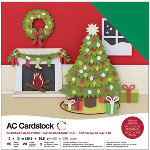 American Crafts Variety Cardstock Pack 12"X12" 60/Pkg-Christmas AC376985 - 718813769853