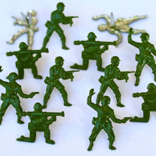 Eyelet Outlet Shape Brads 12/Pkg-Army Men QBRD2-208