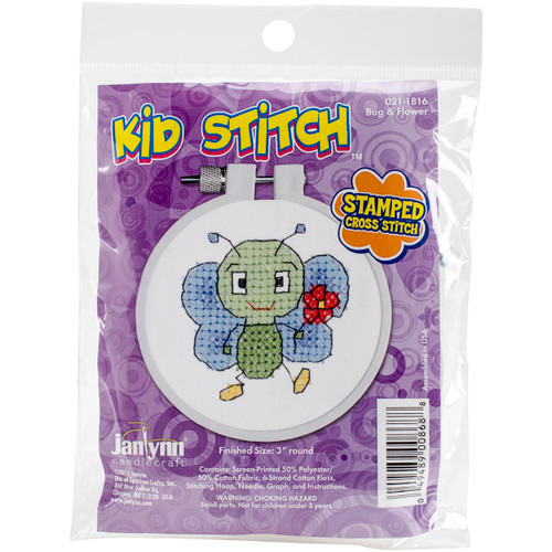 Janlynn® Kid Stitch Bear & Balloon Stamped Cross Stitch Kit