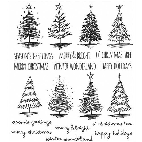 Tim Holtz Cling Stamps 7"X8.5"-Scribbly Christmas - CMS-LG-249 - 019962679520 Tim Holtz Cling Stamps 7"X8.5"-Scribbly Christmas - CMS-LG-249 - 019962679520