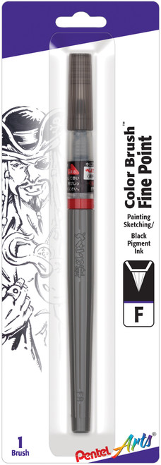 Pentel Arts Color Brush Pen-Fine Tip, Black Pigment Ink - FP5-FBPA - 072512251515
