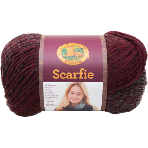 Lion Brand Scarfie Yarn-Oxford/Claret 826-208 - 023032017075