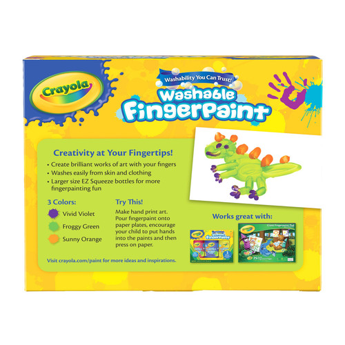Crayola Washable Finger Paint 8oz 3/Pkg-Secondary - 55-1311 Crayola Washable Finger Paint 8oz 3/Pkg-Secondary - 55-1311