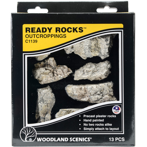 Woodland Scenics Ready Rocks 13/Pkg-Outcroppings - CSS-C1139 - 724771011392