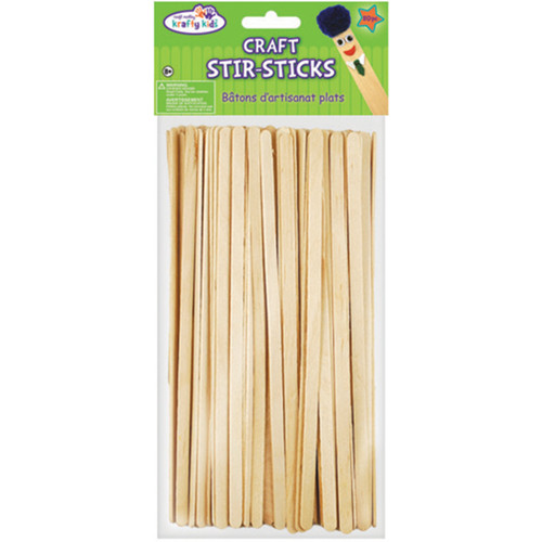 Krafty Kids Craft Stir Sticks-Natural 7.5" 80/Pkg - CW520 - 775749129755 Krafty Kids Craft Stir Sticks-Natural 7.5" 80/Pkg - CW520 - 775749129755