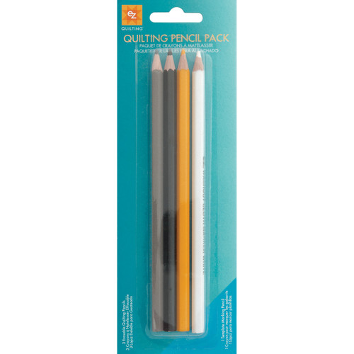 EZ Quilting Pencils 4/Pkg-White, Gray, Yellow & Black 882668 - 073077066804