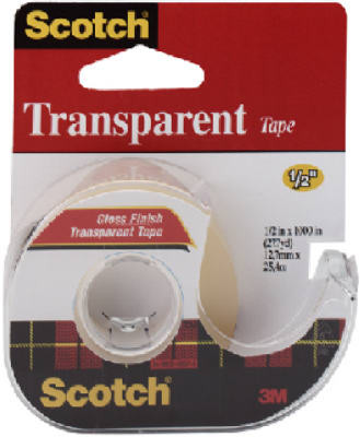 Scotch Transparent Tape Gloss-.5"X500" - 144-3M - 021200010309