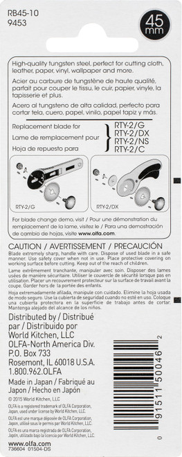 OLFA Rotary Blade 45mm 10/PkgRB45-10