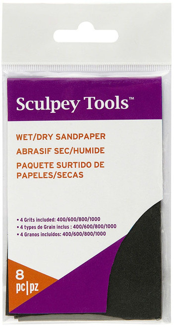 Sculpey Wet/Dry Sandpaper Variety Pack 8/Pkg-2.75"X4.5" - AS2010 - 715891149638
