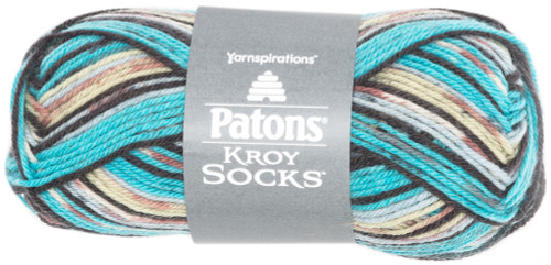 Patons Kroy Socks Yarn-Turquoise Jacquard - 243455-55201 - 057355317956