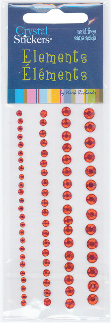 Mark Richards Crystal Stickers Elements 3-6mm Assorted 76/Pk-Round Red 16CS-1603 - 818639006771