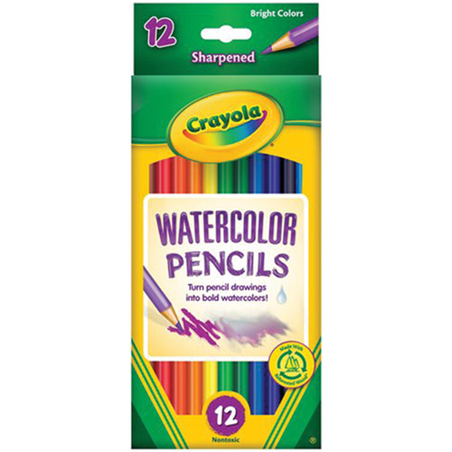 Crayola Watercolor Pencils-12/Pkg Long - 68-4302 - 071662006273