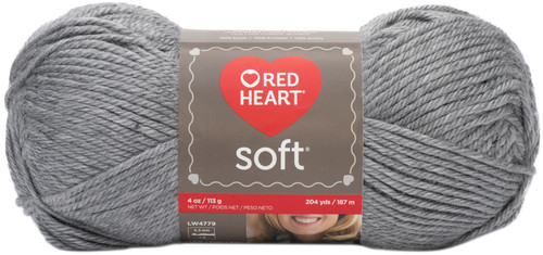 Red Heart Soft Yarn-Light Grey Heather - E728-9440 - 073650794780