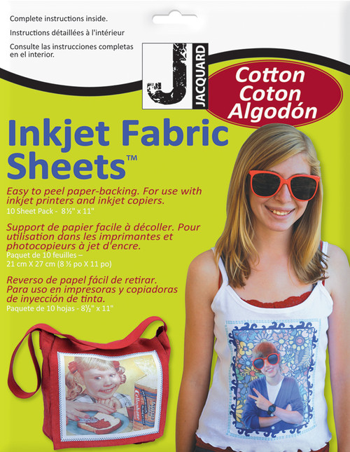 Jacquard Inkjet Fabric Sheets 8.5"X11" 10/Pkg-100% Cotton Percale JAC9701 - 743772970101