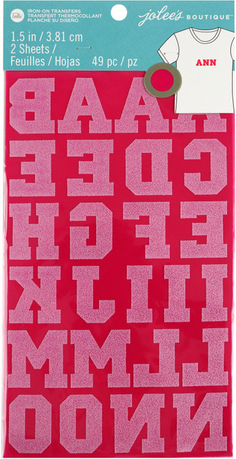 Jolee's Iron-On Letters 1.5"-Fuchsia 50-40668 - 015586842876