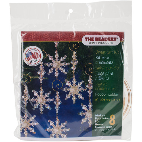 The Beadery Holiday Beaded Ornament Kit-Snow Crystal Danglers 4"X2" Makes 8 BOK-7332 - 045155890748