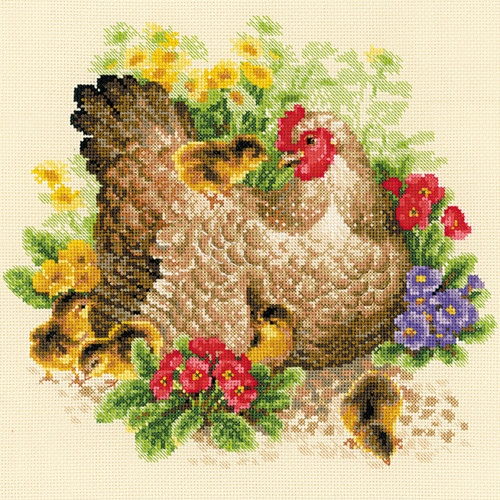 RIOLIS Counted Cross Stitch Kit 11.75"X11.75"-Hen (14 Count) R1480