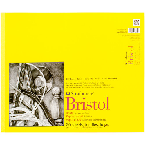 Strathmore Bristol Vellum Paper Pad 14"X17"-20 Sheets 342114 - 012017366147